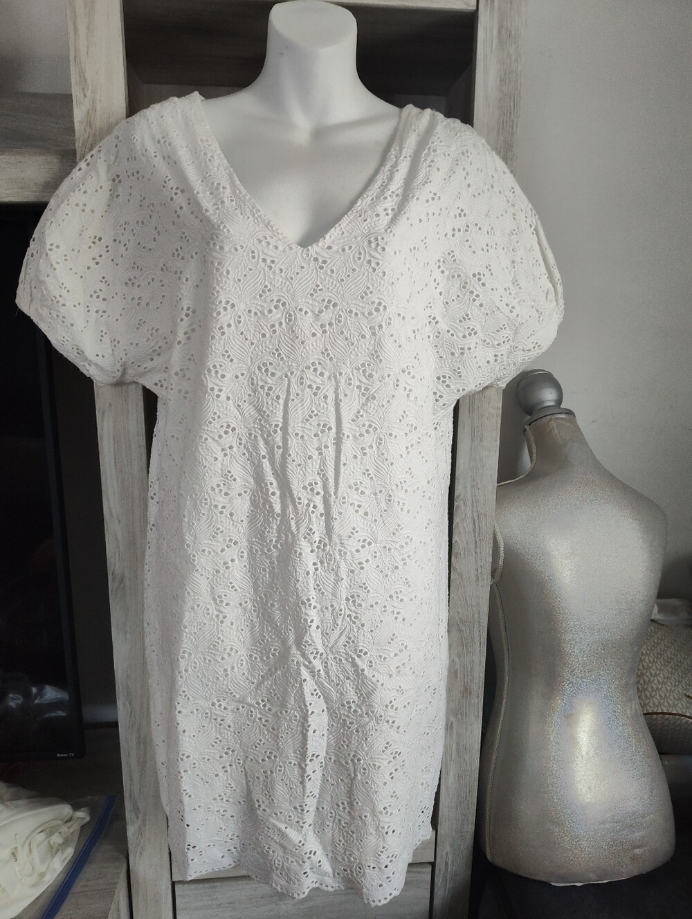 Ralph Lauren White Embroidered Eyelet Dress SZ 4 New With Tags